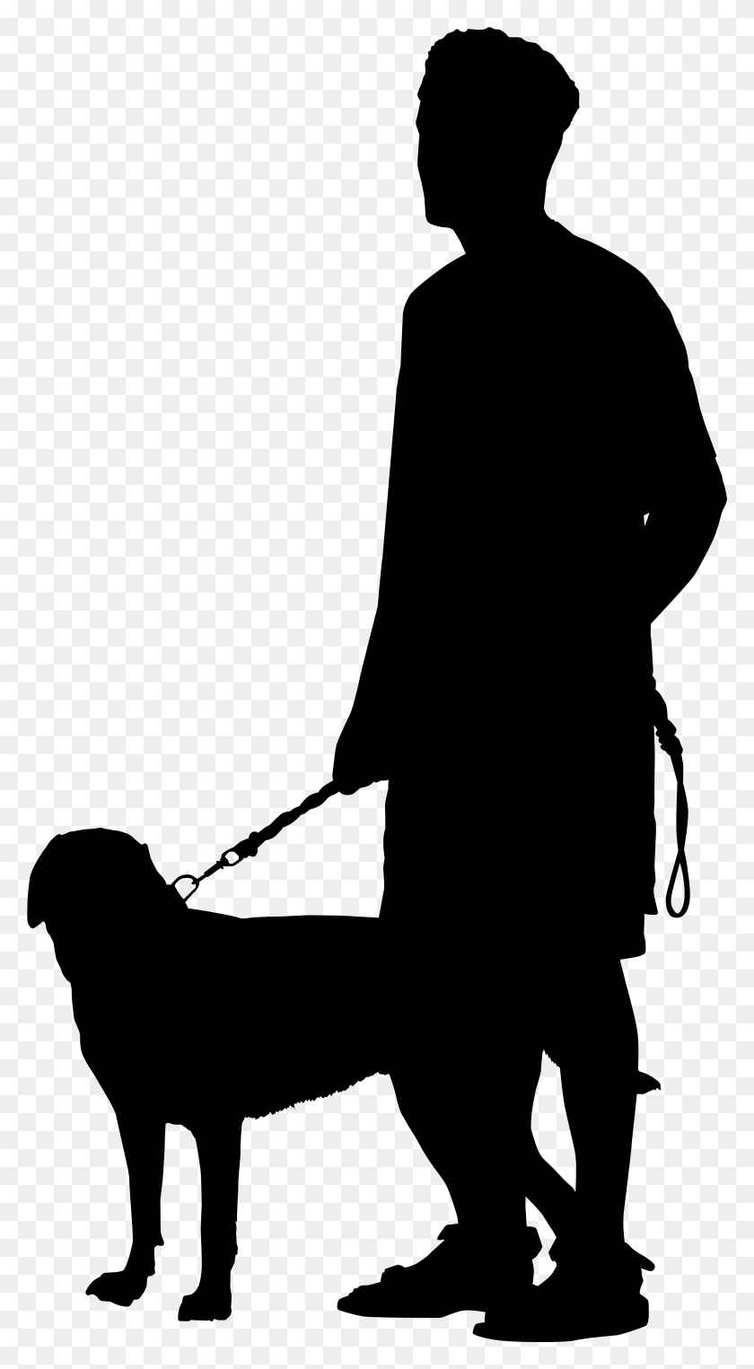 Человек с собакой силуэт