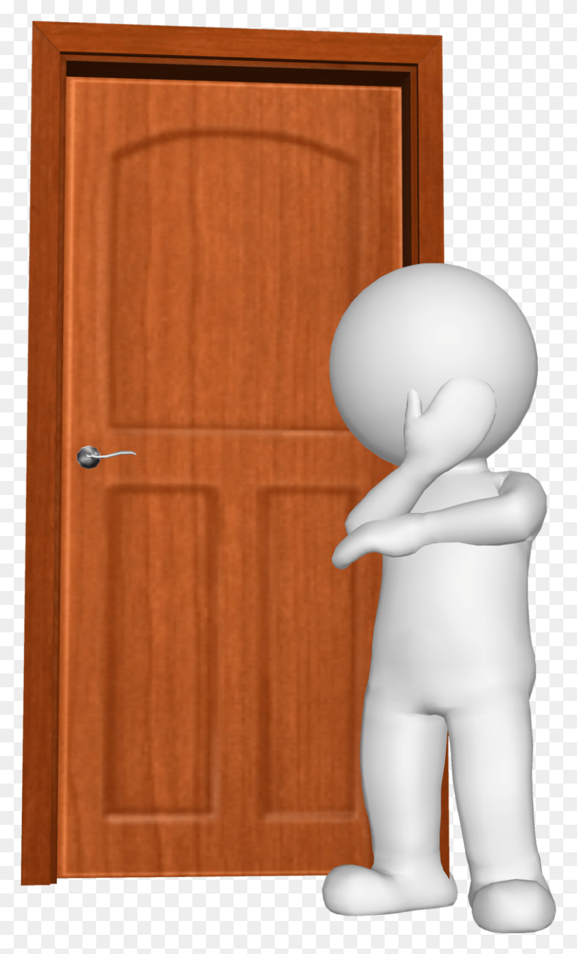 809x1378 Man With Door Door 3d Man, Wood, Hardwood, Flooring HD PNG Download