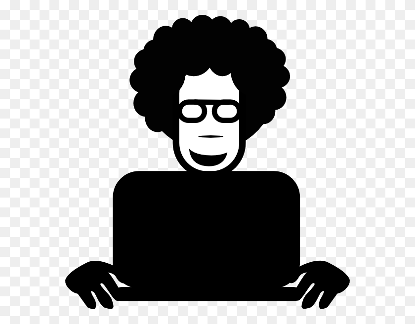 576x596 Man With Laptop Clipart, Hair, Stencil, Person HD PNG Download