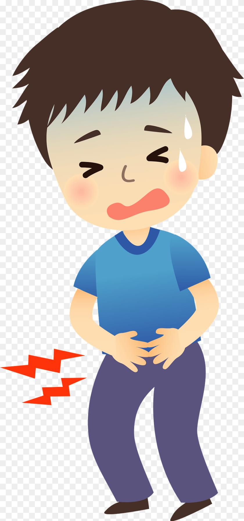 902x1920 Man With Stomachache Clipart, Publication, Baby, Book, Person Sticker PNG