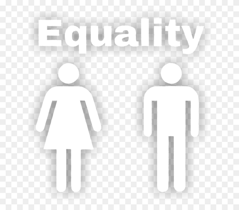 654x680 Man Woman Equality Male Female White Sign, Symbol, Road Sign, Road HD PNG Download