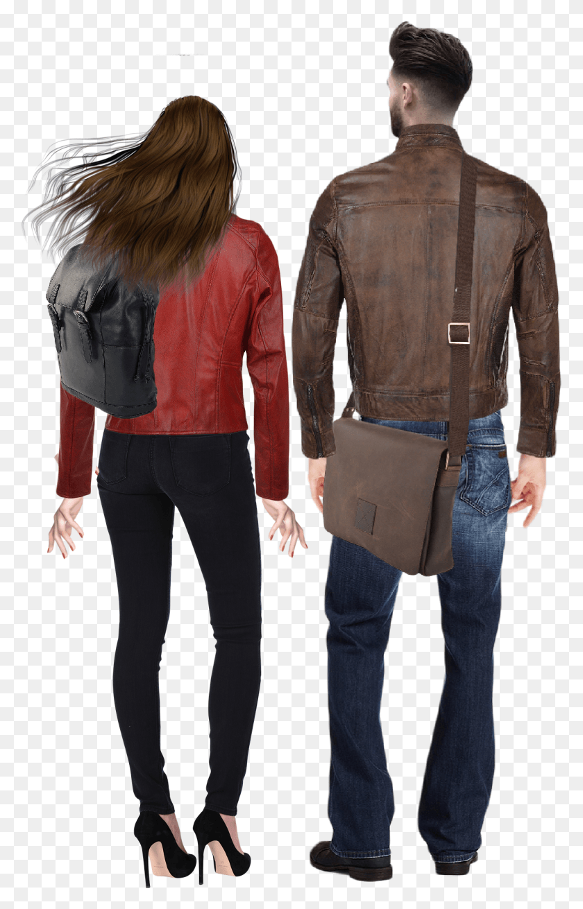 1275x2045 Man Woman Jackets Leather Jacket, Clothing, Apparel, Coat HD PNG Download