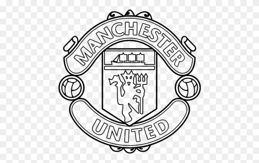 464x470 Manchester United Logo Clipart Manchester United Logo Manchester United Logo Coloring Page, Gray, World Of Warcraft HD PNG Download