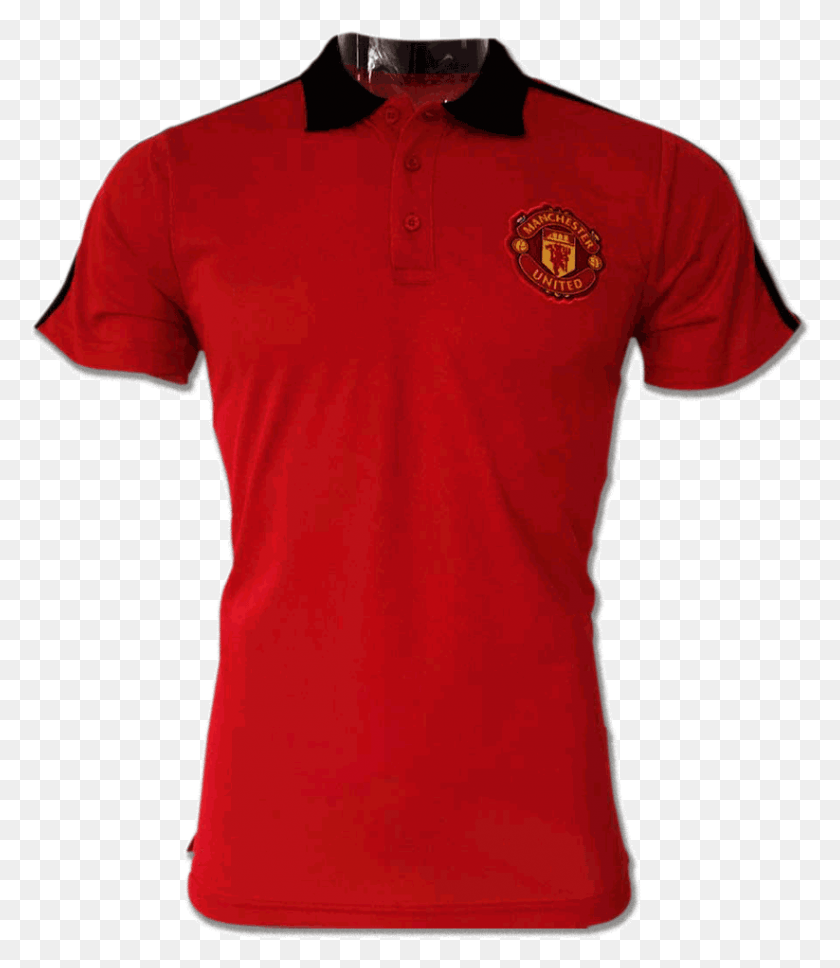 823x959 Manchester United Red Color Black Collar Polo T Bella 3001 Canvas Red, Clothing, Apparel, Shirt HD PNG Download