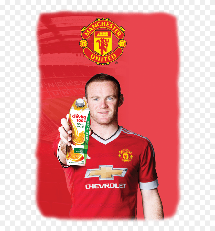 591x841 Manchester United Wayne Rooney Chivita 100 Manchester United, Person, Human, Shirt HD PNG Download