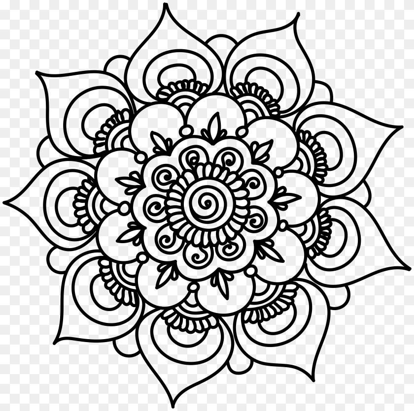 8000x7950 Mandala Art Clipart, Silhouette Transparent PNG