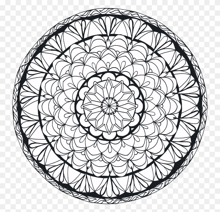 746x750 Descargar Png Mandala Libro Para Colorear Meditación Atrapasueños Dibujo Svg Gratis Blanco Y Negro Mandala, Doodle Hd Png