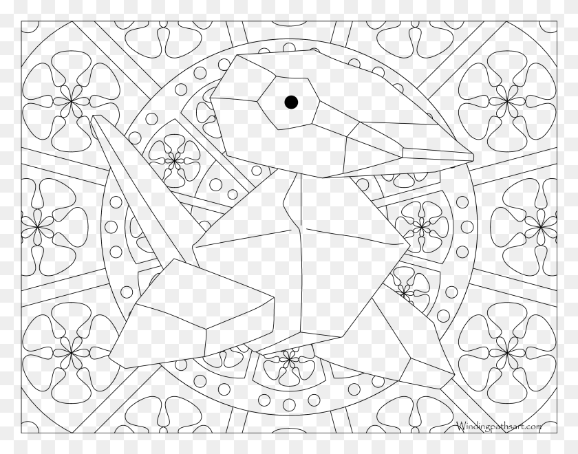 3038x2337 Mandala Coloring Pages Pokemon Mew Line Art, Gray, World Of Warcraft HD PNG Download