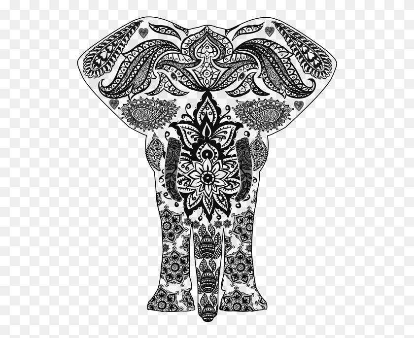 533x626 Mandala Elefante Para Colorear, Grey, World Of Warcraft Hd Png