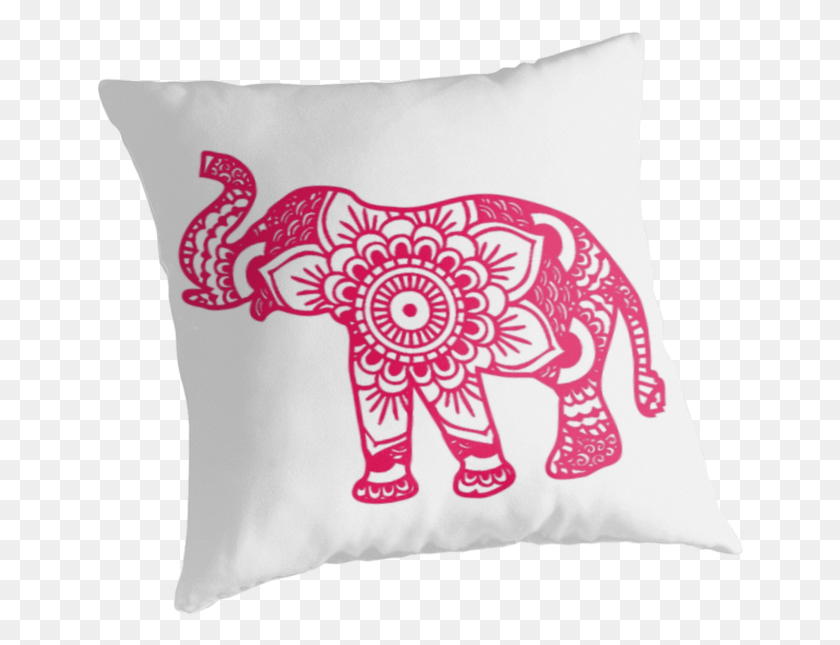 649x585 Mandala Elephant Pink By Laurauroraa Mandala Elephant Svg, Pillow, Cushion, Wildlife HD PNG Download