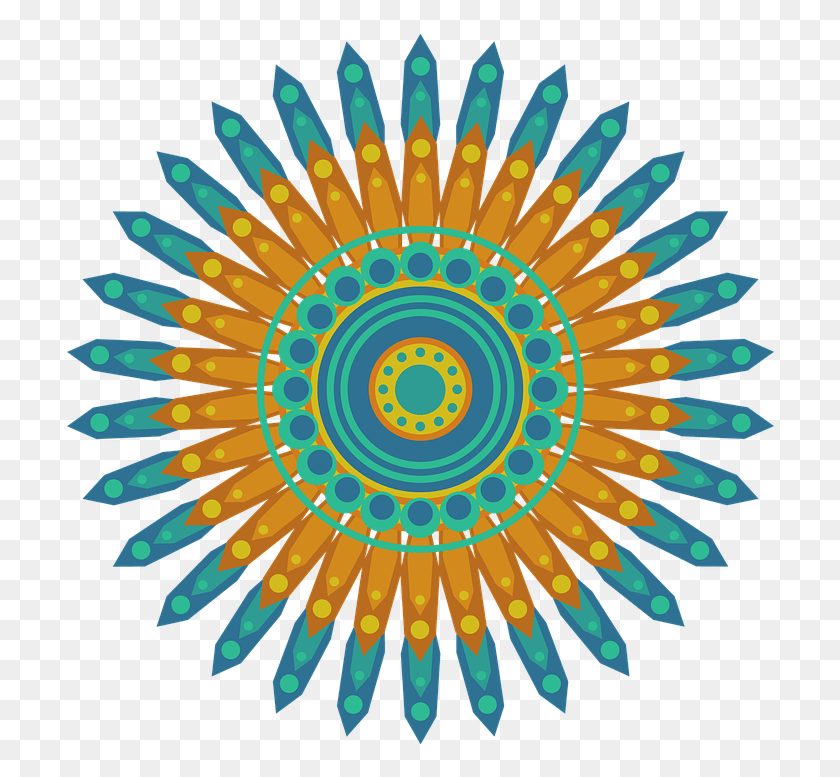 712x717 Mandala Pattern Circle Geometric Shapes Abstract Peace Hippie Art Grateful Dead, Ornament, Fractal HD PNG Download