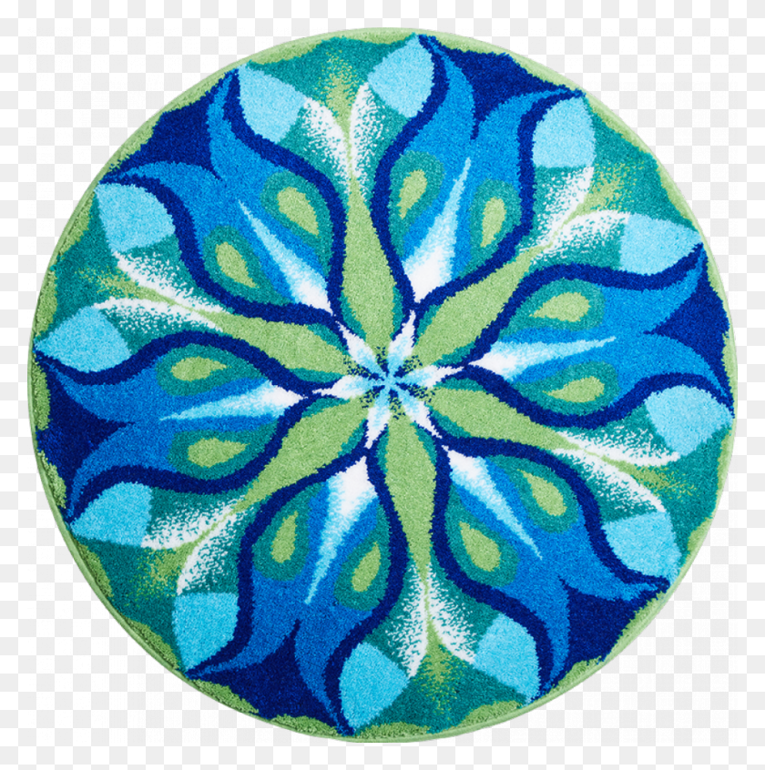 992x1000 Mandala Silent Glow Blue Green Mandala Silent Glow Green And Blue Mandala, Rug, Pattern HD PNG Download