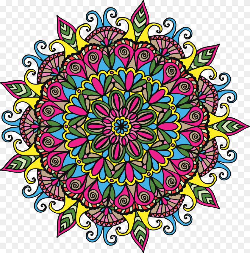 3600x3655 Mandala Rangoli Stickers Google Pay, Art, Floral Design, Graphics, Pattern Transparent PNG