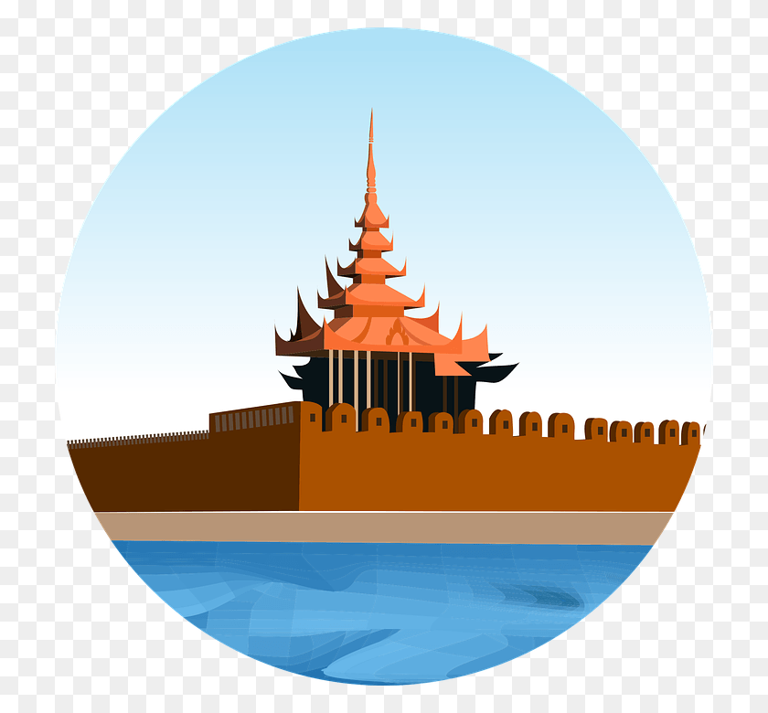720x720 Мандалайский Дворец Бирманский Графический Дизайн Фон Мандалайский Дворец Стена, Архитектура, Здание, Храм Hd Png Скачать