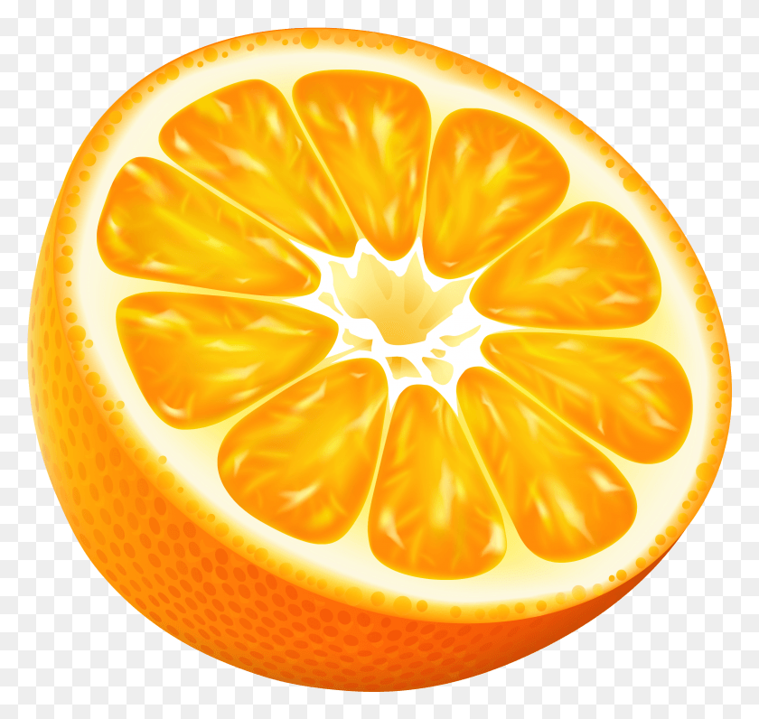 2370x2238 Mandarin Clipart Half Orange Half Orange Clipart, Citrus Fruit, Fruit, Plant HD PNG Download
