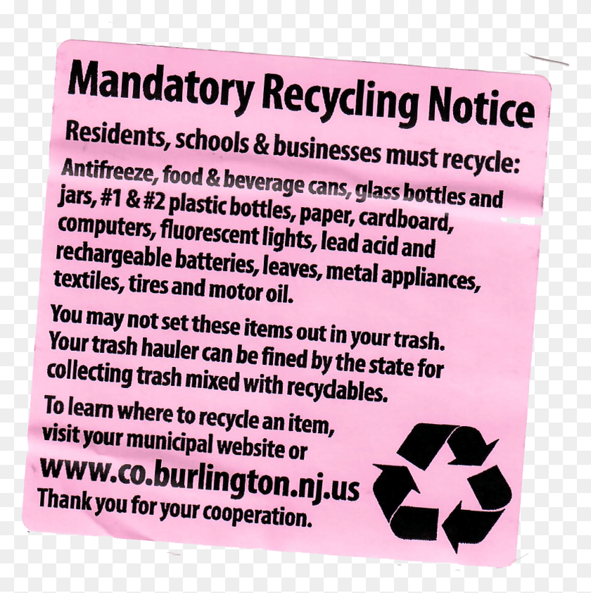 1325x1330 Mandatory Recycling Service Recycle Symbol, Poster, Advertisement, Paper HD PNG Download