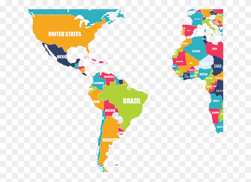 655x551 Mandela Effect South America Color World Map, Plot, Map, Diagram HD PNG Download