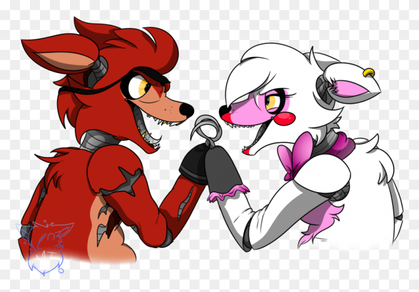 982x661 Mangle And Foxy Fnaf Foxy Drawing Hard, Sunglasses, Accessories, Accessory HD PNG Download