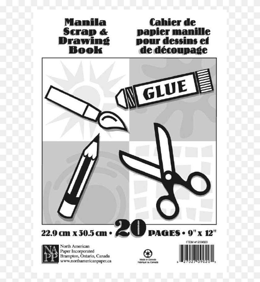 627x851 Manilla Scrapbook 9 X 12 20 Pages 20 Per Pack Scissors, Blade, Weapon, Weaponry HD PNG Download