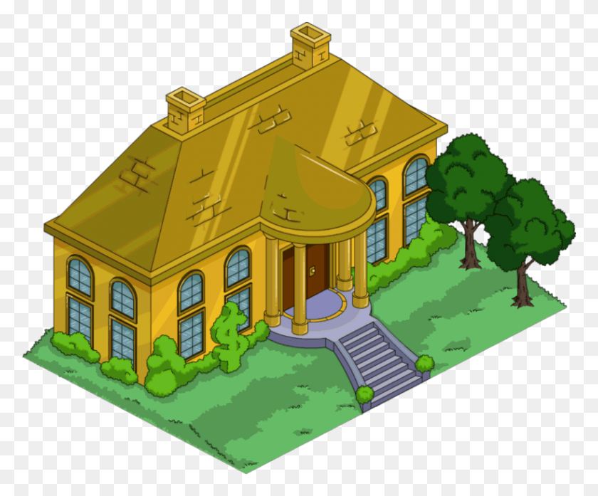 820x670 Mansion Of Solid Gold Tapped Out Gold House Tapped Out, Neighborhood, Urban, Building HD PNG Download