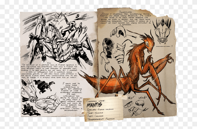 673x491 Mantis Ark Survival Evolved Mantis, Text, Book, Horse HD PNG Download