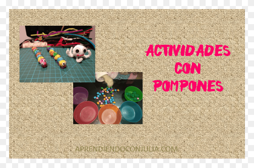 1063x676 Manualidades Y Juegos Con Pompones De Colores Para Bead, Home Decor, Linen, Person HD PNG Download