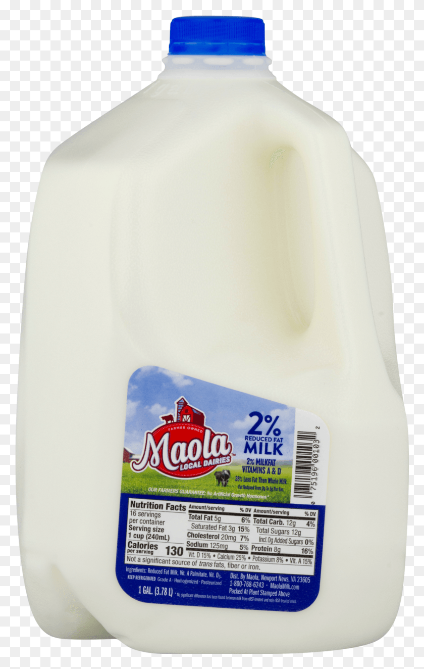 1111x1801 Maola 2 Reduced Fat Milk 1 Gallon Plastic Bottle, Beverage, Drink, Dairy HD PNG Download