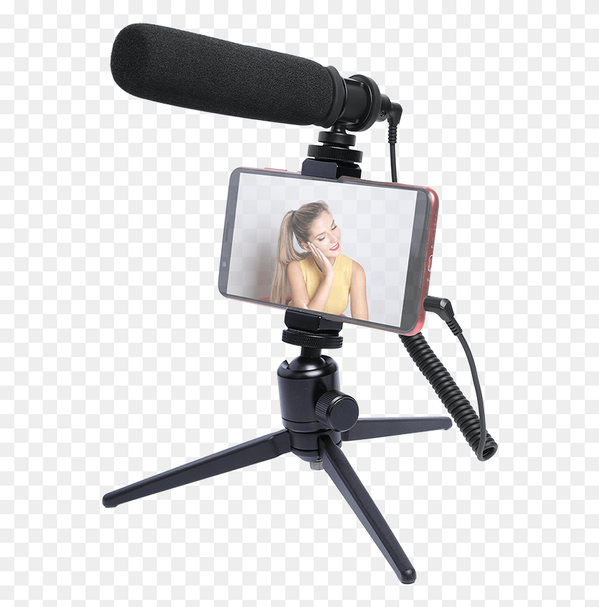 558x790 Maono High Quality Supercardioid Vlog Microphone With Video Camera, Tripod, Person, Human HD PNG Download