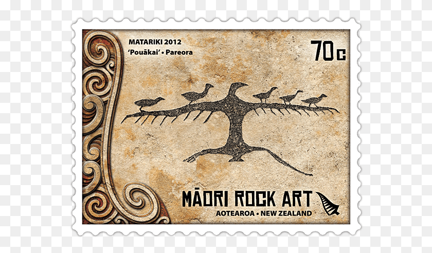 572x432 Maori Rock Art Maori Stamps, Postage Stamp, Bird, Animal Descargar Hd Png
