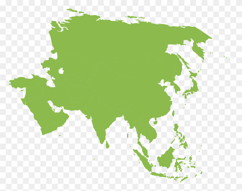 1280x993 Descargar Png Mapa Continente De Asia Imagen Girada Continente De Asia Png, Hoja, Planta, Verde Hd Png