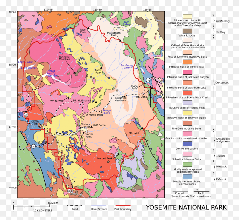 1078x985 Map Of Cathedral Peak Granodiorite Map Of Yosemite, Plot, Diagram, Atlas HD PNG Download