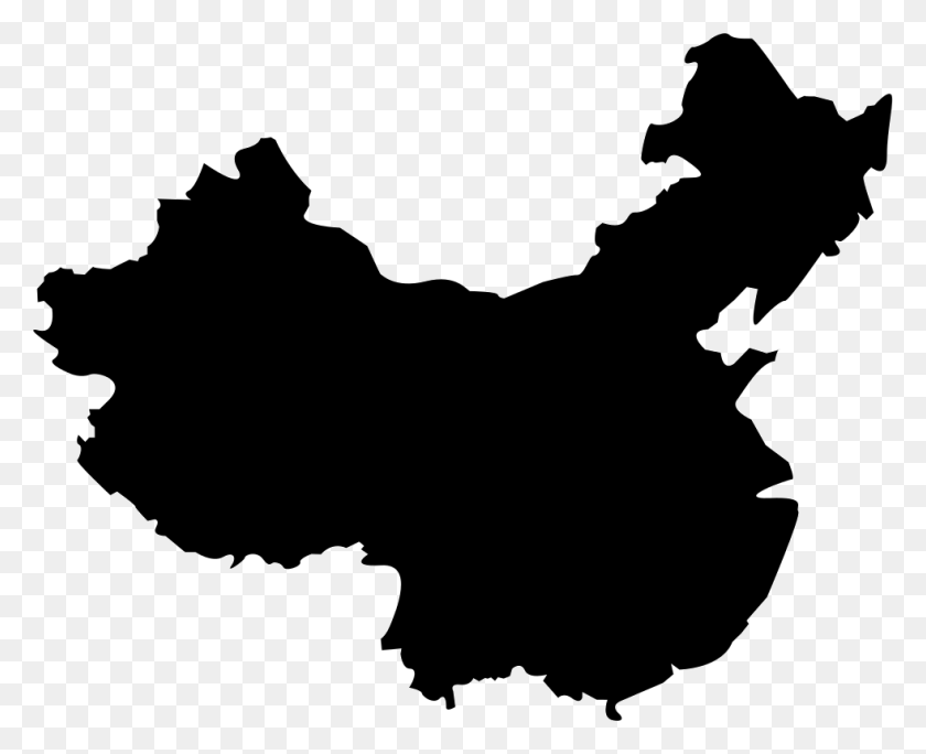 981x786 Карта Китая Svg Icon Free 218433 Onlinewebfonts Китайская Карта Флага, Трафарет, Животное Hd Png Скачать