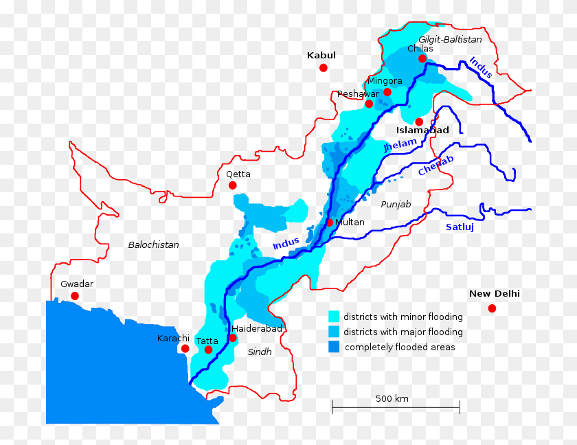 708x588 Map Of Flooding Along The Indus River In India Pakistan Water War, Diagram, Plot, Atlas HD PNG Download