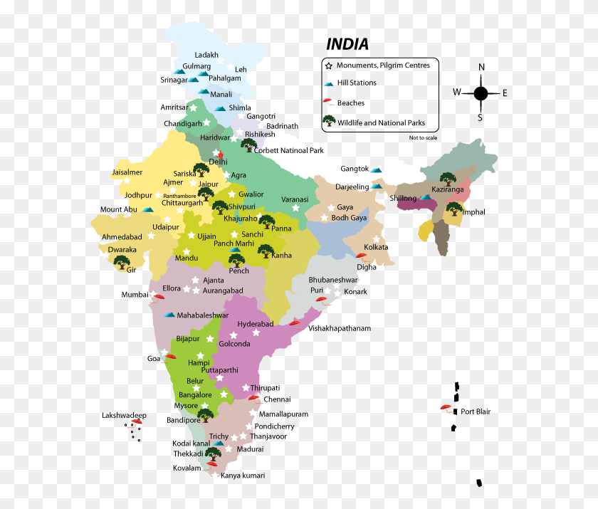 586x655 Map Of India Flora And Fauna Of India Map, Diagram, Poster, Advertisement HD PNG Download