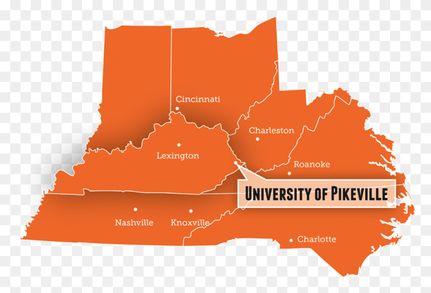 979x643 Map Of Kentucky And Surrounding States University Of Pikeville, Nature, Plot, Diagram HD PNG Download