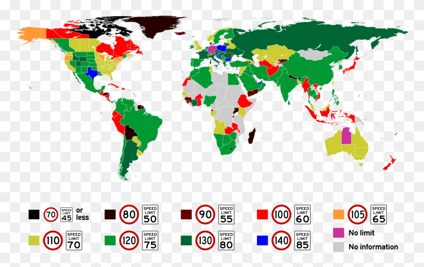 1278x768 Map Of Maximum Speed Limits Around The World World Map, Plot, Diagram, Atlas HD PNG Download