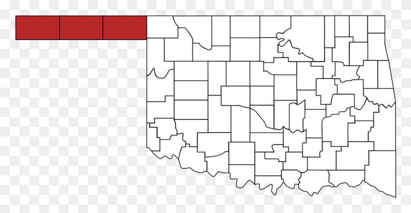 957x463 Descargar Png Mapa De Oklahoma Destacando Panhandle Pauls Valley Oklahoma Mapa, Parcela, Plano Hd Png