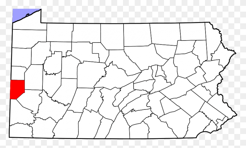 800x460 Map Of Pennsylvania Highlighting Beaver County Warren County Pa, Diagram, Plot, Atlas HD PNG Download