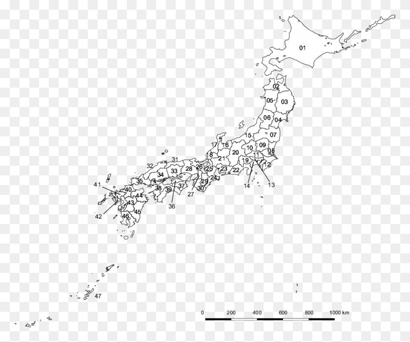 817x673 Mapa De Prefecturas De Japón Png / Mapa Png