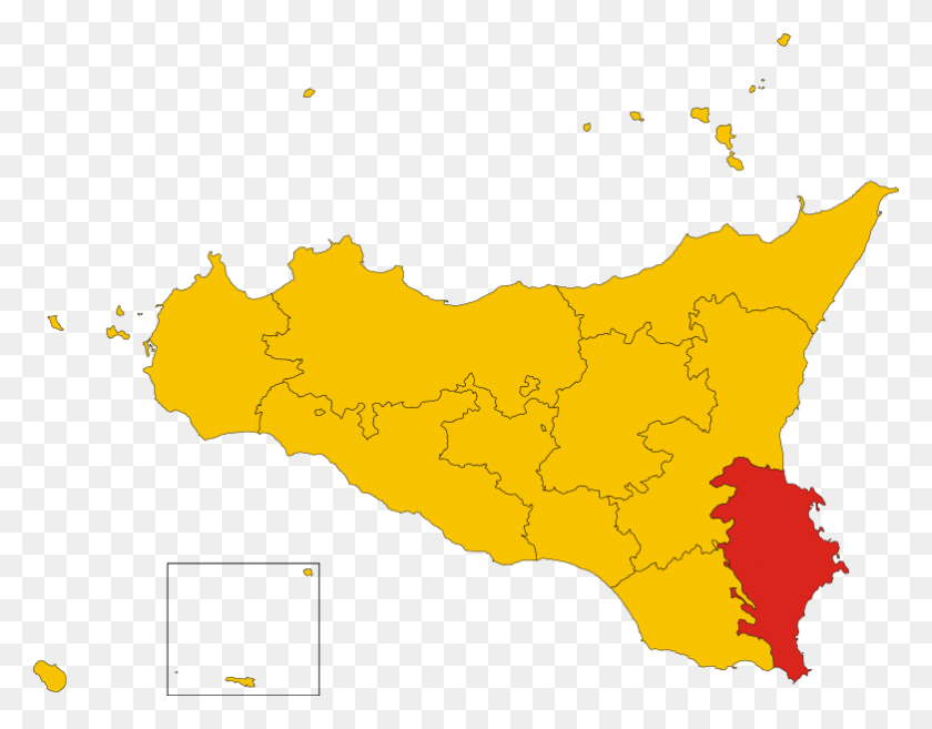 782x599 Mapa De La Provincia De Siracusa Sicilia Png / Mapa Png