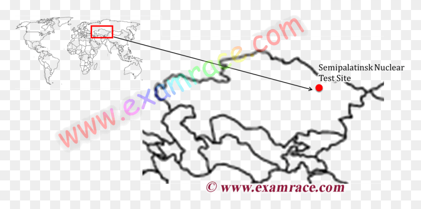 1064x488 Карта Семипалатинского Ядерного Полигона Карта Мира, Участок, Диаграмма, Природа Hd Png Скачать