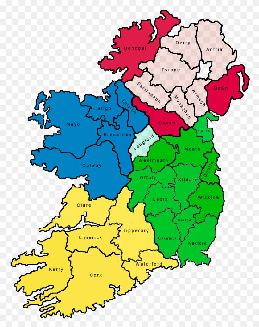 806x1033 Map Of The 32 Counties Of Ireland Country Map Of Ireland, Diagram, Plot, Poster HD PNG Download