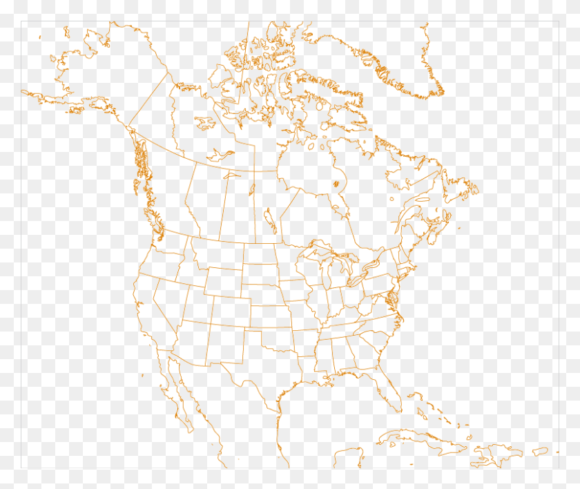 804x668 Map Of The North America Upper Air 850 Mb Charts, Diagram, Atlas, Plot HD PNG Download