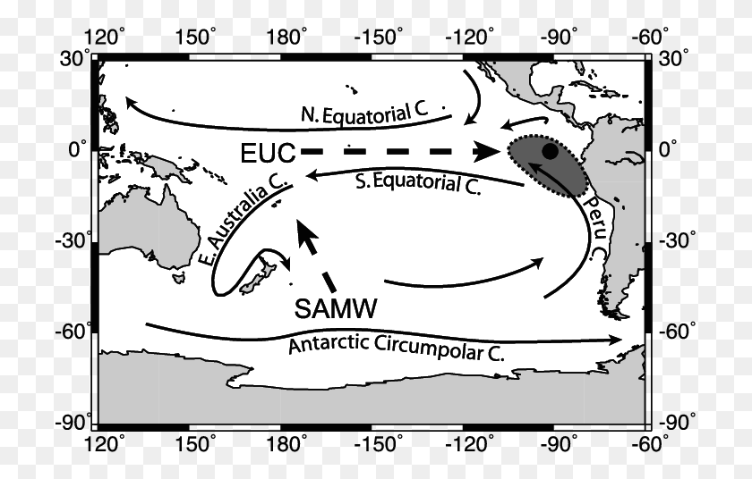 715x476 Descargar Png Mapa Del Pacífico Sur Y Tropical Que Muestra La Historieta De Galpagos, Diagrama, Texto Hd Png