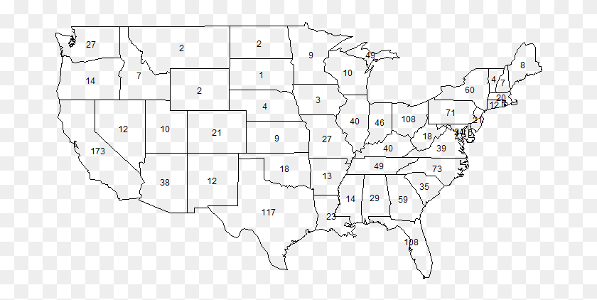 686x362 Map Of The United States With Numbers, Text, Plot, Number HD PNG Download