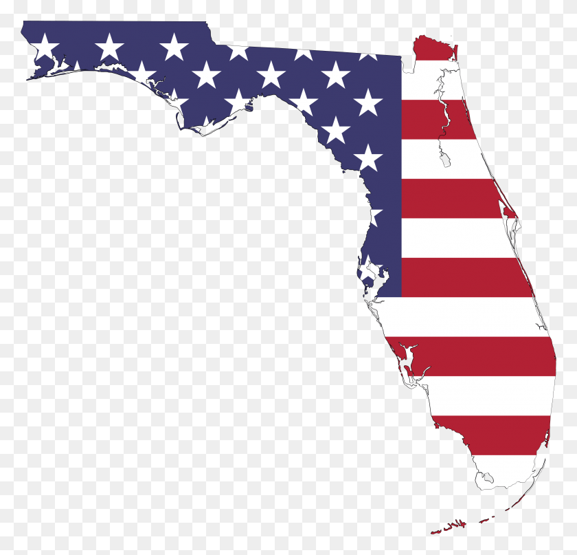 2336x2240 Map Of The Usa Flag Clipart Florida With Us Flag, Flag, Symbol, American Flag HD PNG Download