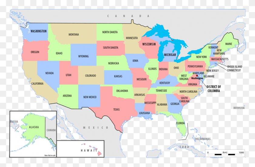 869x549 Mapa De Los Estados De Los Estados Unidos, Diagrama, Parcela, Atlas Hd Png