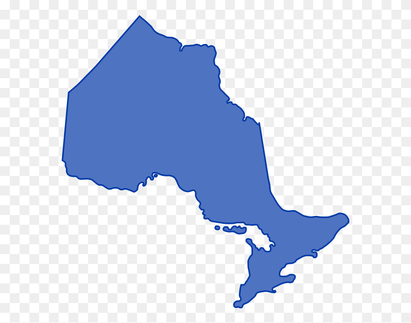 589x601 Карта Онтарио Синий Простой Онтарио Канада Карта, Диаграмма, Участок, Атлас Hd Png Скачать