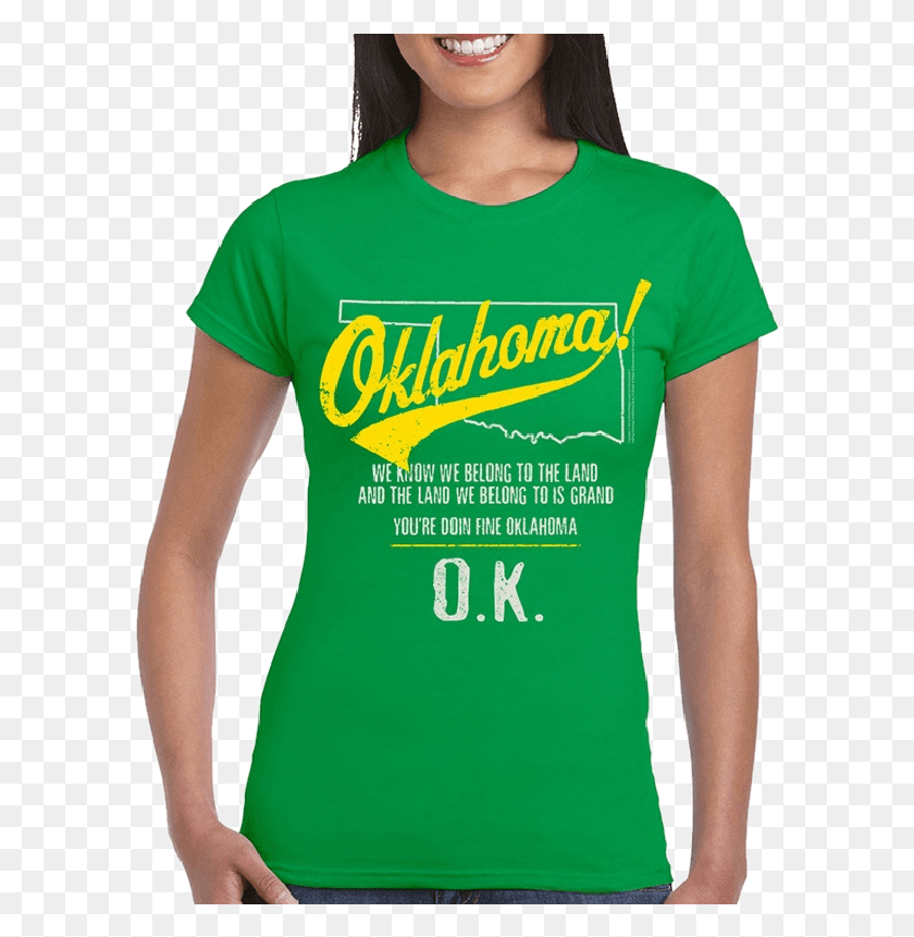 597x801 Descargar Png Mapa Contorno Camiseta Verde Oklahoma Buffalo Musicales Irlandeses Oklahoma The Musical Camisetas, Ropa, Ropa, Camiseta Hd Png