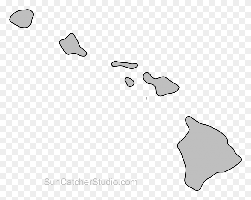 1533x1197 Map Outline State Outline Hawaii Crafts Us State Hawaii Map Basic, Bird, Animal HD PNG Download